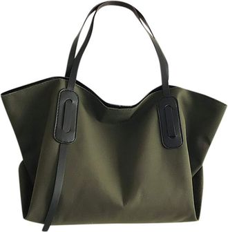 Generic Bag Shoulder Canvas Fashion Large Solid Color Capacity Handbag Womens Bag Shoulder Bag for Women (Green, One Size)