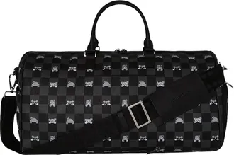 Sprayground Unisex Duffle Bag Peeking Character Grey Faux Leather Shoulder