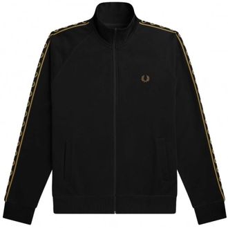 Fred Perry Track Jacket - Heren - Vesten met rits - Zwart - 2XL - Katoen - Hoodies & sweatvesten
