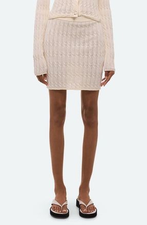 Helmut Lang Cable Knit Miniskirt in Ivory at Nordstrom, Size X-Small