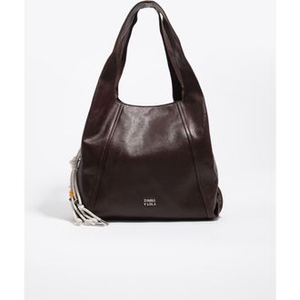 Bimba & Lola Large Leather Paper Shoulder Bag in Coffee at Nordstrom