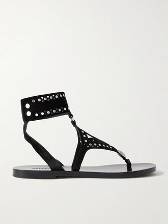 Isabel Marant Sandali Cut-out In Camoscio Con Borchie Edil - Nero