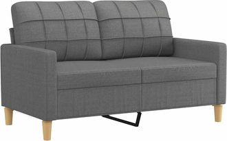 vidaXL Sof&aacute; De 2 Plazas De Tela Gris Oscuro 120 Cm Vidaxl