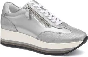Johnston & Murphy Gracie Side Zip Sneaker in Silver Metallic at Nordstrom Rack, Size 7.5