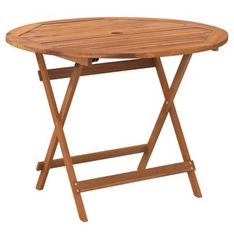 vidaXL Mesa De Jard&iacute;n Plegable Madera Maciza De Acacia &Oslash; 90x75 Cm Vidaxl