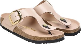Birkenstock Womens Thong Sandals Gizeh Shine New Beige Slippers Flat Shoes