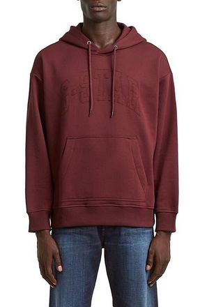G-Star Embroidered Heavyweight Fleece Hoodie in Port Red at Nordstrom, Size X-Small
