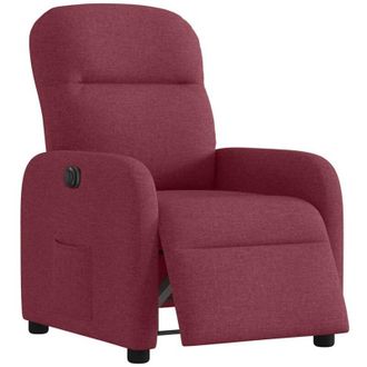 vidaXL Sill&oacute;n Reclinable El&eacute;ctrico Tela Rojo Tinto Vidaxl
