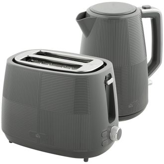 HOMCOM 1.7L Fast Boil Electric Kettle And 2 Slice Water Toaster Set - Grey | TJ Hughes