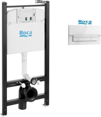 Roca Bastidor Roca Active, Pack Cisterna Empotrada, Pulsador Blanco Brillo New Y Anclajes