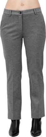 Via Masini 80 Pantalone in jersey tricottina con gamba a trombetta - Dames - Vrijetijds broeken - Grijs - S - Broeken