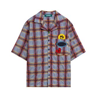 Barrow Short Sleeve Shirts, male, Multicolor, Size: S Patch Plaid Shirt
