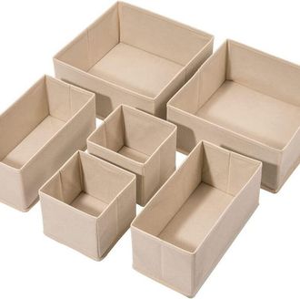 OEM Organizador De Cajones, Caja Para Guardar Ropa Interior, Juego De 12 Piezas, Para Calcetines, Sujetadores, Bragas, Corbatas, Bufandas, Color Beige Are