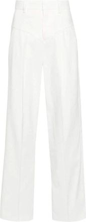 Isabel Marant Wide-Leg High-Waisted Trousers - female - Isabel Marant - Wide Trousers - White - M - Trousers