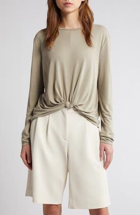 Rag & Bone Jenna Knotted Long Sleeve T-Shirt in Sage at Nordstrom Rack, Size X-Small