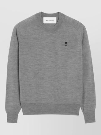 Ami ribbed knit wool crewneck jumper