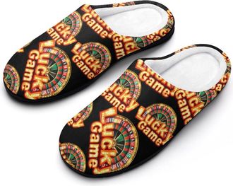 Generic Lucky Game Cotton Slippers for Women Indoor Outdoor Slipper Slip-On Memory Foam Home Shoes