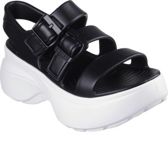 Skechers womens Foamies Tai Quarter Strap, Black/White, 8 UK