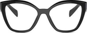 Prada oversize-frame glasses - women - Acetate - 60 - Black