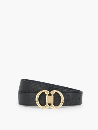 Talbots Reversible Belt - Black/Indigo Blue - Medium Talbots