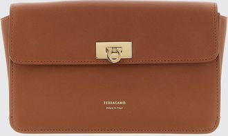 Ferragamo Mini borsa a tracolla in pelle di vitello con logo Gancini