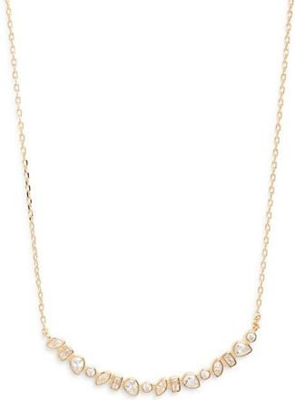 Nordstrom Mixed Cubic Zirconia Bar Necklace in Clear- Gold at Nordstrom