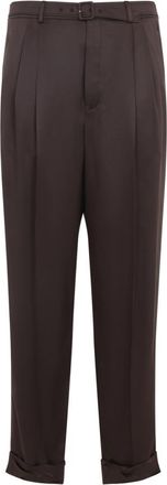 Saint Laurent Brown Solid Pleated Pant