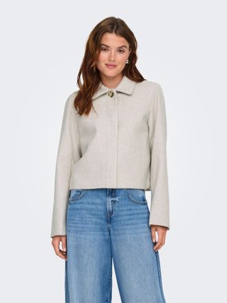 Only Kurzjacke ONLY ONLADINA LIFE JACKET CC OTW, Damen, Gr. XL, pumice stone detail:melange, Web, Obermaterial: 100% Polyester, meliert, unifarben, taillen