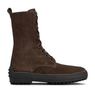 Tod's Schoenen, Heren, Bruin, 37 1/2 EU, Leer, Winter Gommino Enkellaarzen