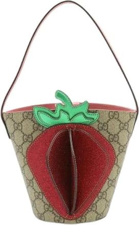 Gucci Pre-owned Bucket Bags, female, Multicolor, Size: ONE SIZE Pre-owned GG Supreme 3D Strawberry Handbag