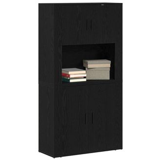 Berkfield Home Highboard Black Oak 80x33x150 cm Engineered Wood | Size: 80 x 33 x 150 cm