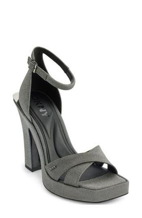 DKNY Linda Ankle Strap Platform Sandal in Graphite at Nordstrom Rack, Size 8