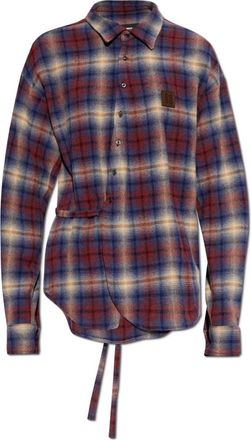 Dsquared2 Shirt met strikceintuur - Dames - Overhemden - Veelkleurig - 2XS - Overhemden