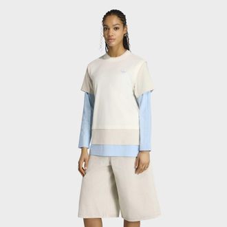 adidas Langarmshirt ADIDAS ORIGINALS LOOSE FIT LONGSLEEVE, LAGENLOOK, Damen, Gr. XL, sanftes wei&szlig;, Obermaterial: 100% Baumwolle, normal, Rundhals, Shirts Lan