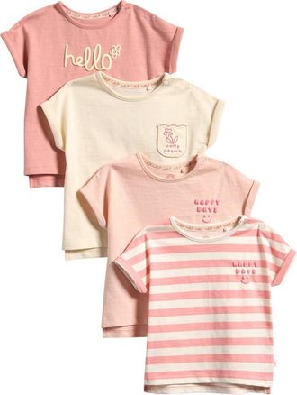 Next 4-Pack Cotton T-Shirts in Pink at Nordstrom, Size 9-12M