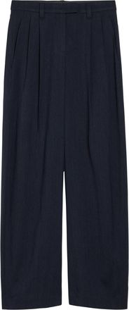 Brunello Cucinelli Herringbone Straight-leg Stretch-wool Trousers - Navy - 44 (UK12 / M)