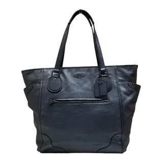 Coach Navy Leather Tote Bag (Pre-Owned)