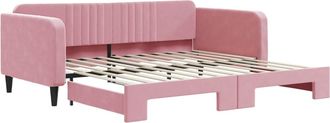 vidaXL Sof&aacute; Cama Nido Terciopelo Rosa 100x200 Cm Vidaxl