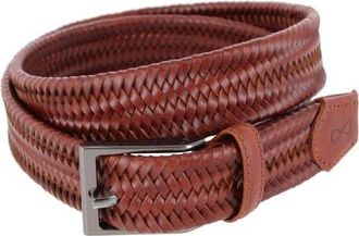 Trafalgar Store Big and Tall Andres Classic 35MM Leather Stretch Dress Belt in Brown at Nordstrom, Size 52 Big