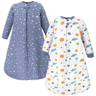 Hudson Baby Quilted Long Sleeve Sleeping Bag and Wearable Blanket in Space 2-Pack at Nordstrom