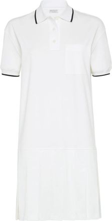 Brunello Cucinelli stripe-tipping cotton minidress - women - Cotton - L - White