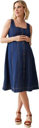 Ingrid & Isabel The Thursday Denim Maternity Midi Dress in Indigo at Nordstrom, Size X-Large
