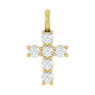 Diamond2Deal 14k Gold 1/3ct Lab-Grown Diamond Pendant