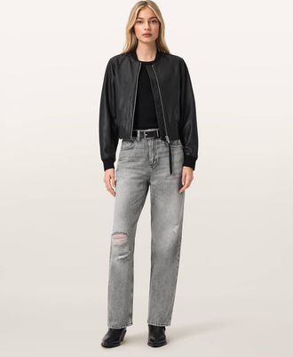 AllSaints Cotton Brooklyn Straight Leg Denim Jeans, Size: 25