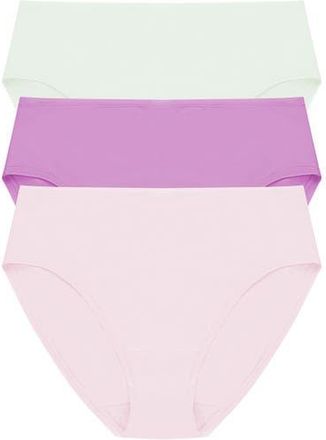 Natori Bliss Bare Cotton Hipster 3-Pack in Iced Mint/wld Petal/msty Orchd at Nordstrom, Size Xx-Large