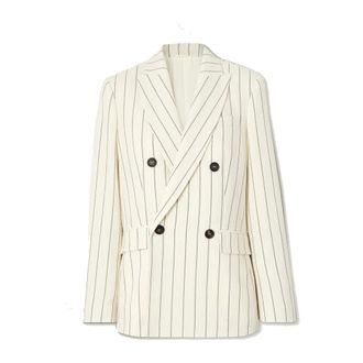 Brunello Cucinelli Wool Blazer - female - Brunello Cucinelli - Blazers - Beige - L - Jackets