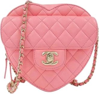 Chanel Pre-owned Lambskin Shoulder Bag - Dames - Vintage Mini Tas - Roze - ONE Size - Leer - Vintage