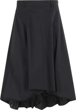 Moschino Asymmetrische Rok - Dames - Midirokken - Zwart - S - Katoen - Rokken