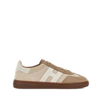 Hogan Sneakers, female, Beige, 3 UK, Beige Lace-Up Trainers with Logo Panels
