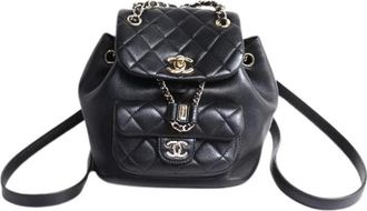 Chanel Pre-owned Matelasse Lamsleer Rugzak - Dames - Vintage Rugzakken - Zwart - ONE Size - Leer - Vintage